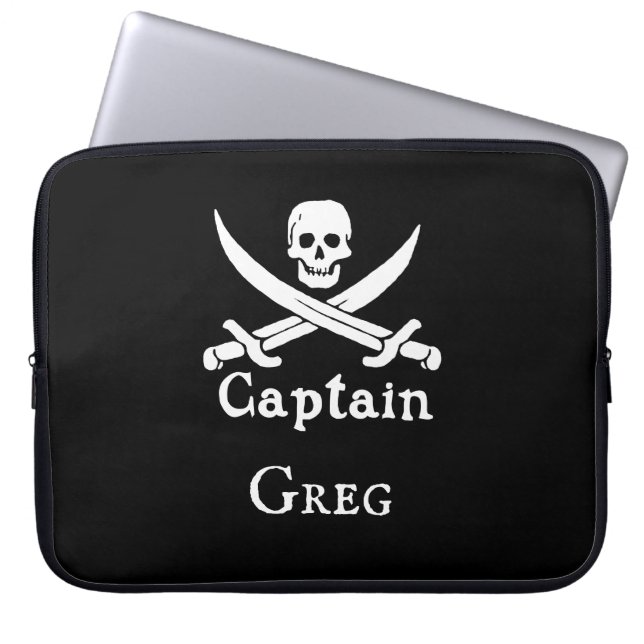 Funda Para Portátil Capitán pirata personalizado (Frente)