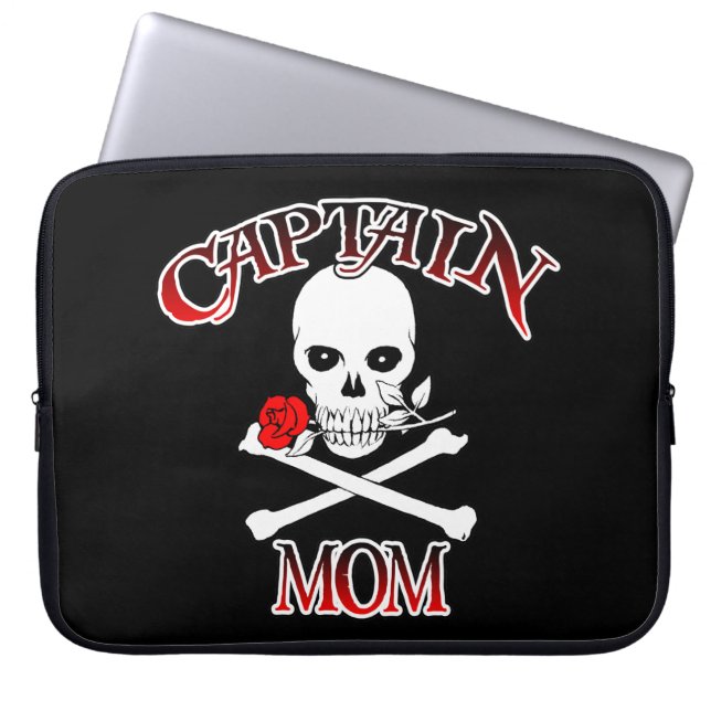 Funda Para Portátil Captain Mom Laptop Sleeve (Frente)