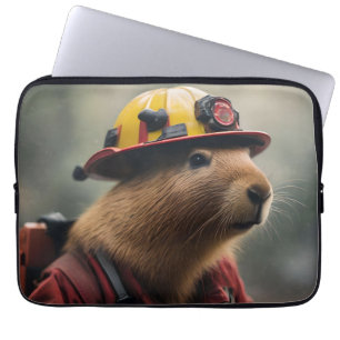 Funda Para Portátil "Capybara al rescate: Extraordinario bombero