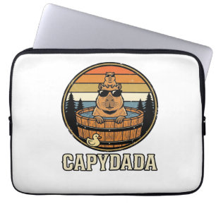 Funda Para Portátil Capydada Capybara Papá Diseño Retro Vector Bañera