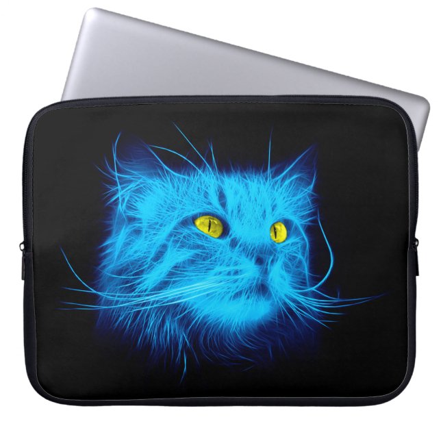 Funda Para Portátil Cara de gato azul (Frente)