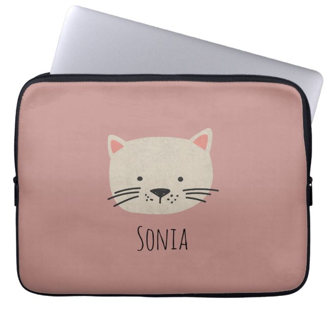 Funda Para Portátil Cara de gato caprichosa (Frente)