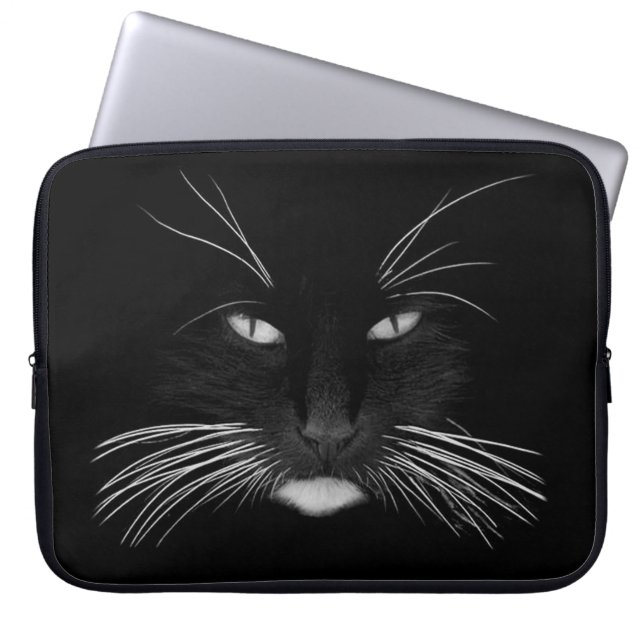Funda Para Portátil Cara de gato negro (Frente)