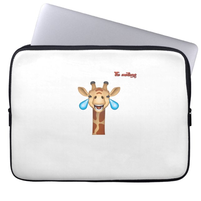Funda Para Portátil cara de jirafa feliz de emoji (Frente)