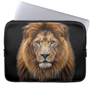 Funda Para Portátil Cara de León Majestuoso con Ojos Azules Anima Fa