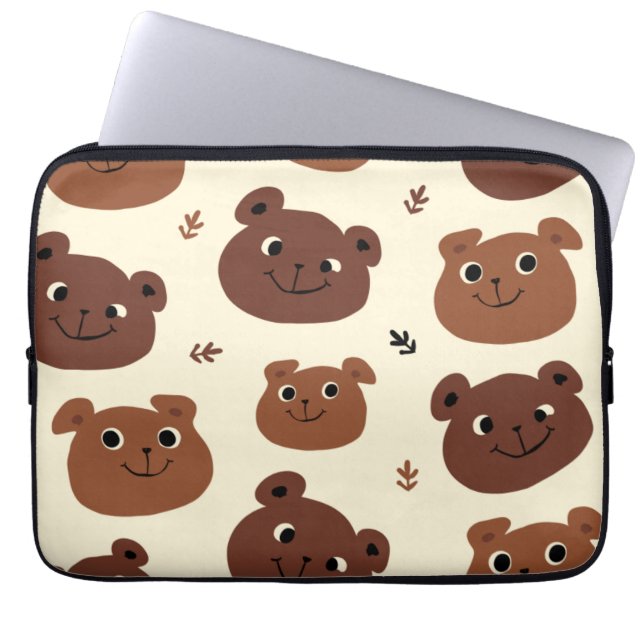 Funda Para Portátil Cara de oso divertida (Frente)