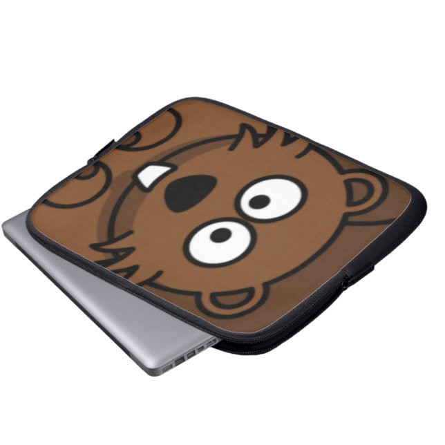 Funda Para Portátil Cara del castor del dibujo animado (Inferior anverso)