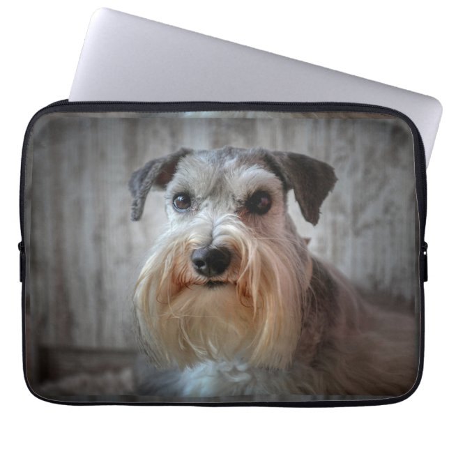 Funda Para Portátil Cara del perro Schnauzer (Frente)