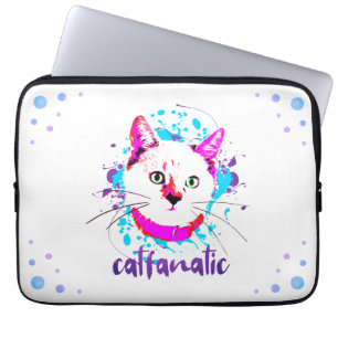 Funda Para Portátil Cara Kitty Cara azul rosado caliente Fanático
