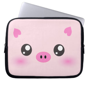 Funda Para Portátil Cara linda del cerdo - minimalism del kawaii
