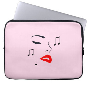 Funda Para Portátil Cara musical femenina