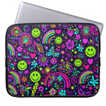 Funda para Portátil Cara Sonriente Psicodélica Gro