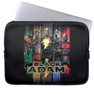 Funda Para Portátil Caracteres De Adán Negro En Gráfico De Rayas