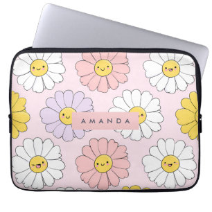 Funda Para Portátil Caras de flores personalizadas de Kawaii Pastel Da