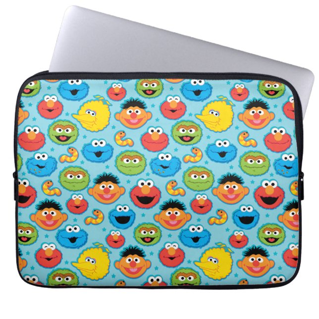 Funda Para Portátil Caras de Sesame Street en azul (Frente)