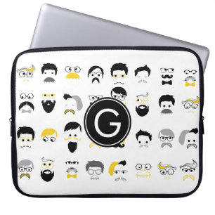 Funda Para Portátil Caras del inconformista del bigote