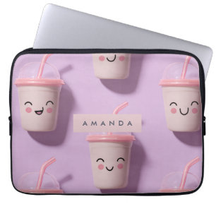 Funda Para Portátil Caras personalizadas de la Copa Smoothie de Kawaii