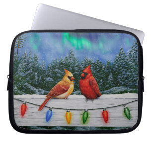 Funda Para Portátil Cardenales y Navidades iluminan la nieve de invier