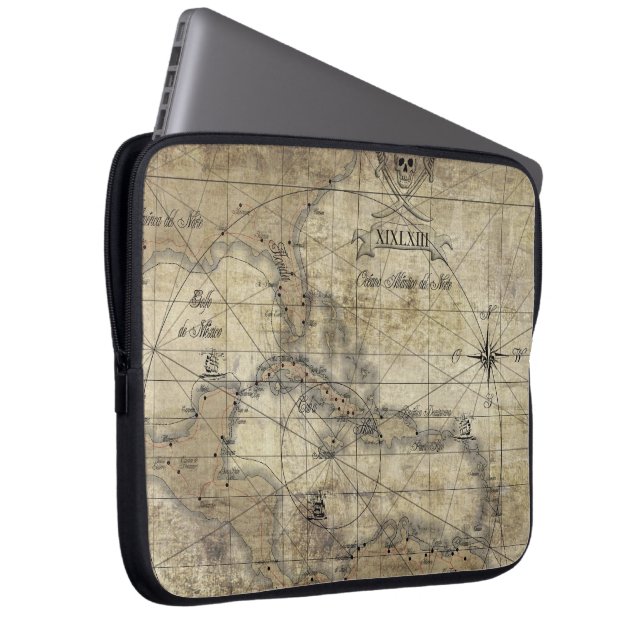 Funda Para Portátil Caribe - mapa antiguo (Anverso derecho)