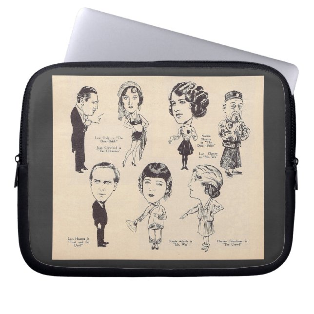 Funda Para Portátil Caricaturas del actor de la película muda (Frente)