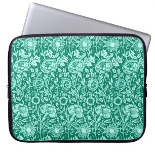 Funda Para Portátil Carnación Art Nouveau Damask, Turquesa y Aqua