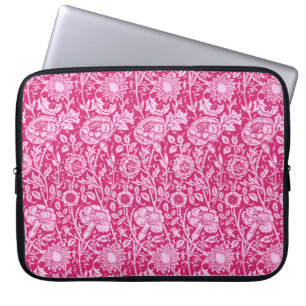 Funda Para Portátil Carnación modernista Damasco, rosa de Fuchsia