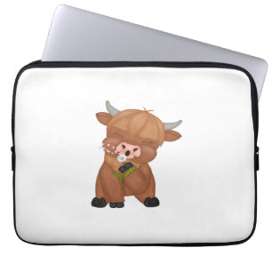 Funda Para Portátil Carne Highland Cow y Dandelion Puff Classic T-Shir