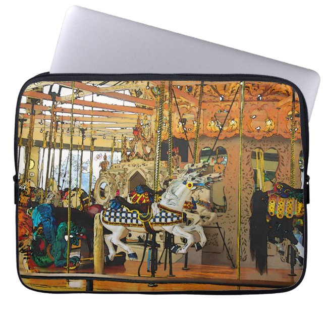 Funda Para Portátil Carousel Magic - Merry-go-Round (Frente)