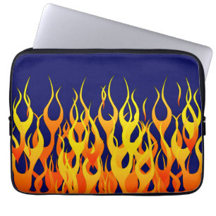 Funda Para Portátil Carreras clásica enciende fuego en azul marino