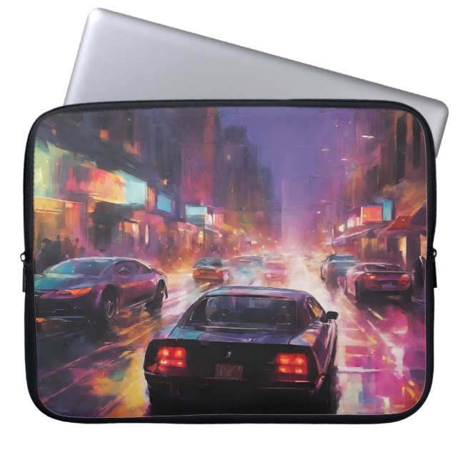 Funda Para Portátil Carreras dinámica de Cityscape (Frente)