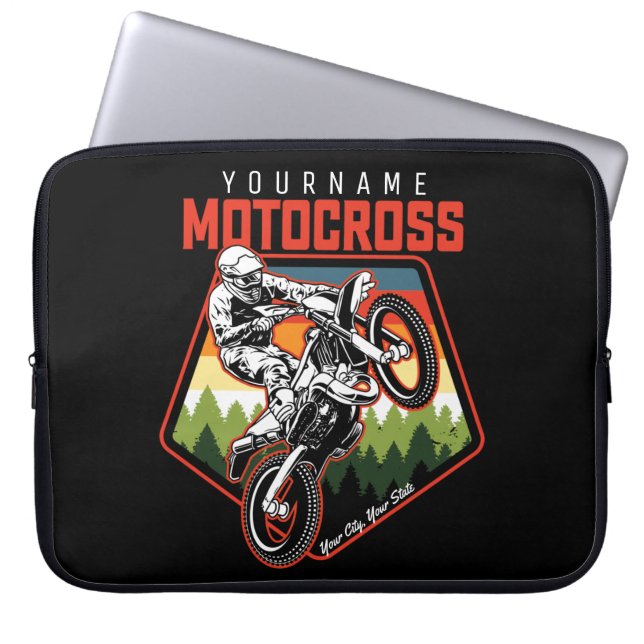 Funda Para Portátil Carreras Motocross personalizada Dirt Bike Trail R (Frente)