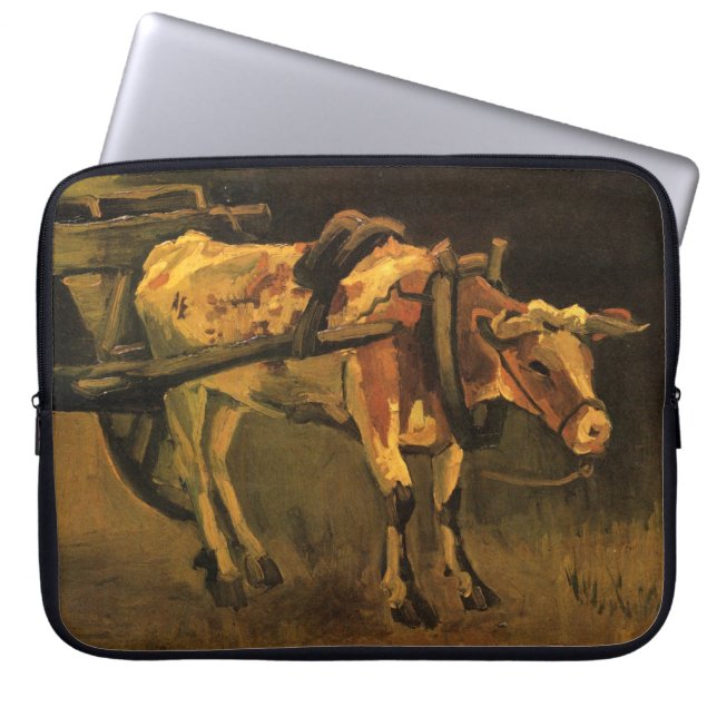 Funda Para Portátil Carro con ox rojo y blanco (Vincent van Gogh) (Frente)