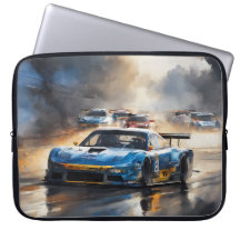 Carro de carreras azules con el Sun Rising