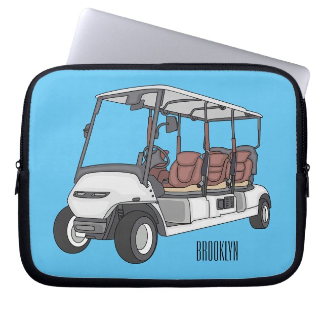 Funda Para Portátil Carro de golf / ilustracion personalizado de coche (Frente)