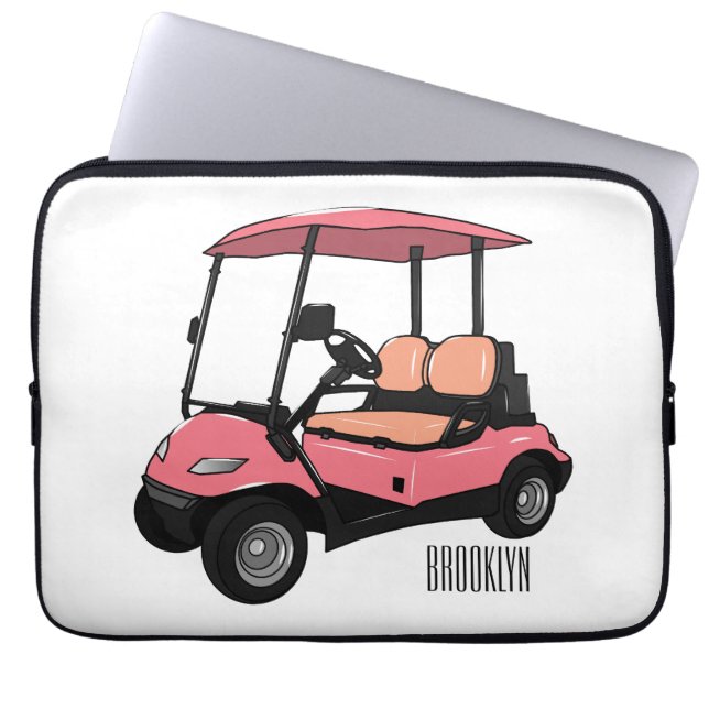 Funda Para Portátil Carro de golf / ilustracion personalizado de coche (Frente)