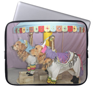 Funda Para Portátil Carrusel del golden retriever
