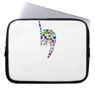 Funda Para Portátil Carta 'YOD' hecha con joyas en todos los colores