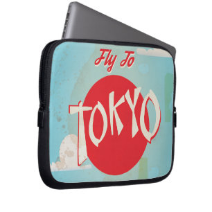 Funda Para Portátil Carteles de viaje de Tokio antiguo, Japón