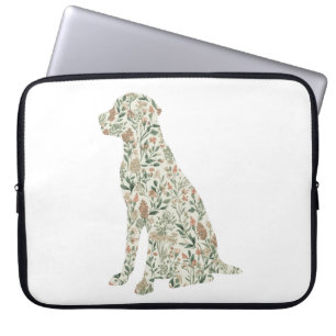 Funda Para Portátil Casa de Campo de Flores Silvestres con Labrador Re