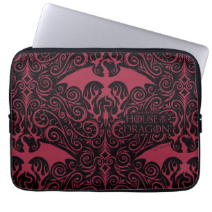 Funda Para Portátil CASA DEL DRAGÓN   Patrón de filigrí del Dragón Roj