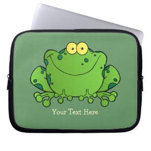 Funda Para Portátil Caso feliz de la rana (personalizada)