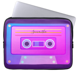 Funda Para Portátil Cassette de gradiente estético de vaporwave morado