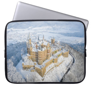 Funda Para Portátil Castillo aéreo Hohenzollern: Alemania nevada.