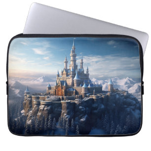 Funda Para Portátil castillo digital de fantasía en las montañas