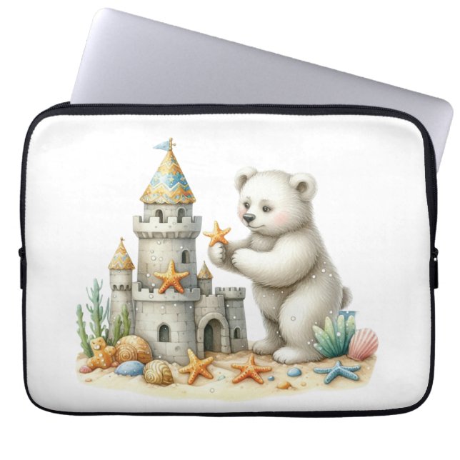 Funda Para Portátil Castillos de arena y osos de peluche (Frente)