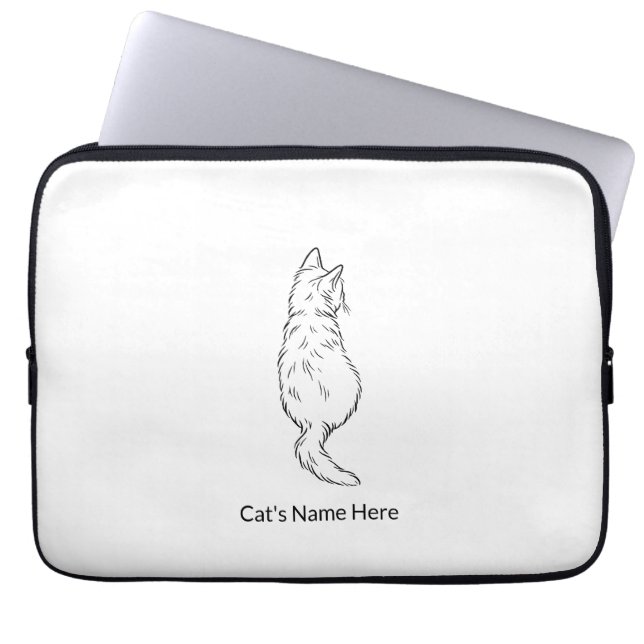 Funda Para Portátil Cat Back View 13” Laptop Sleeve Personalized (Frente)