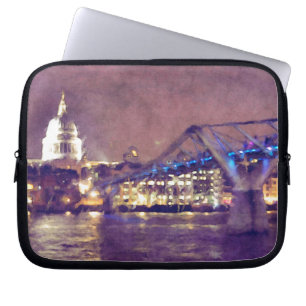 Funda Para Portátil Catedral de San Pablo por pintura nocturna de bell
