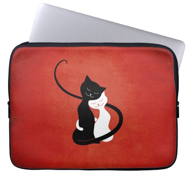 Funda Para Portátil Cats de amor rojo (Frente)