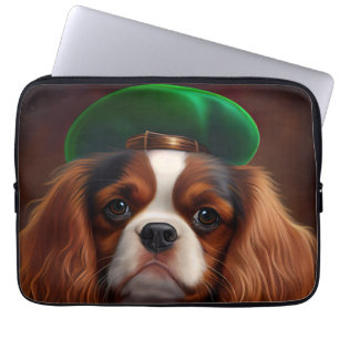 Funda Para Portátil Cavalier King Charles Spaniel en el Día de San Pat