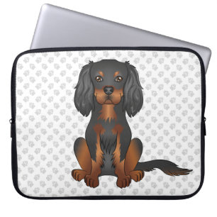 Funda Para Portátil Cavalier King Charles Spaniel negro y marrón & Hue